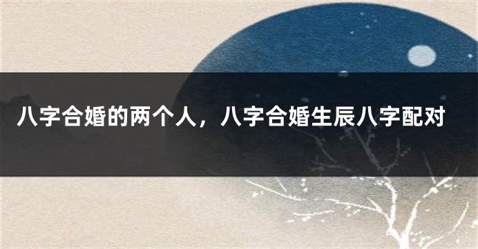 八字合婚的两个人，八字合婚生辰八字配对