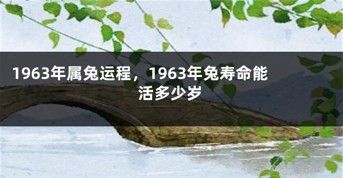 1963年属兔运程，1963年兔寿命能活多少岁