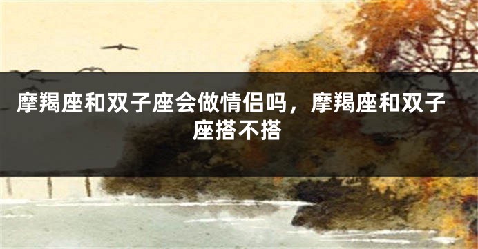 摩羯座和双子座会做情侣吗，摩羯座和双子座搭不搭