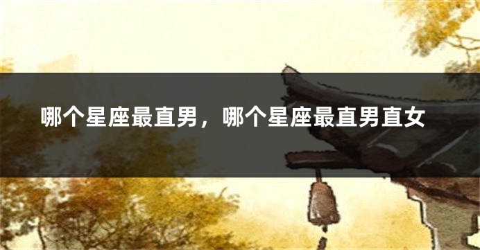 哪个星座最直男，哪个星座最直男直女
