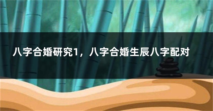 八字合婚研究1，八字合婚生辰八字配对