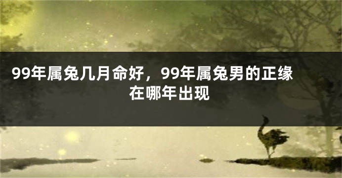 99年属兔几月命好，99年属兔男的正缘在哪年出现