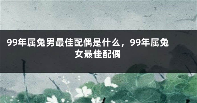 99年属兔男最佳配偶是什么，99年属兔女最佳配偶