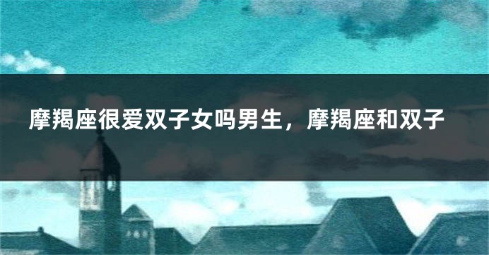 摩羯座很爱双子女吗男生,摩羯座和双子
