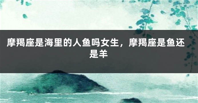 摩羯座是海里的人鱼吗女生，摩羯座是鱼还是羊