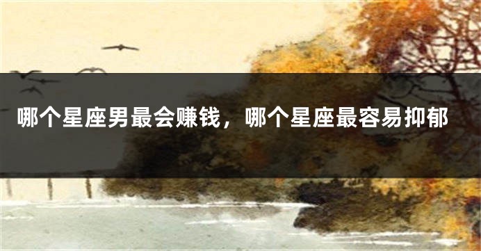 哪个星座男最会赚钱，哪个星座最容易抑郁