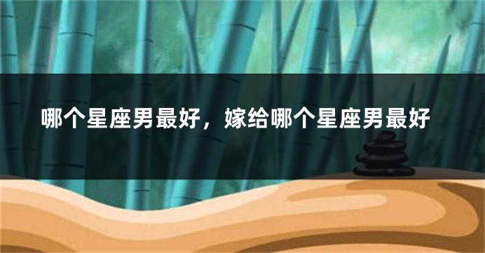 哪个星座男最好，嫁给哪个星座男最好