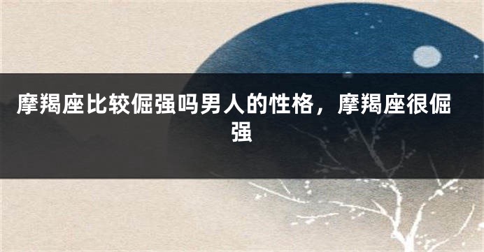 摩羯座比较倔强吗男人的性格，摩羯座很倔强