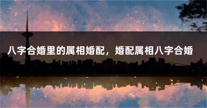 八字合婚里的属相婚配，婚配属相八字合婚
