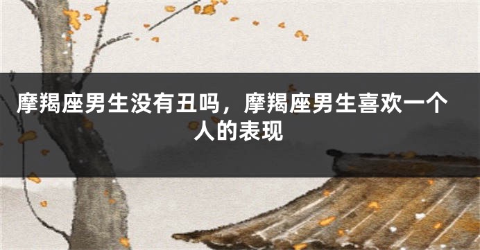 摩羯座男生没有丑吗，摩羯座男生喜欢一个人的表现