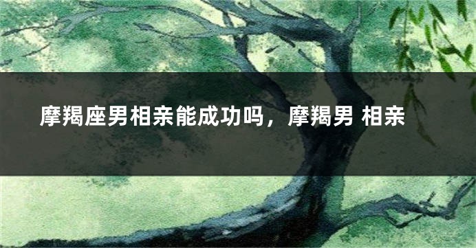 摩羯座男相亲能成功吗，摩羯男 相亲