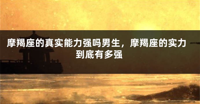 摩羯座的真实能力强吗男生，摩羯座的实力到底有多强