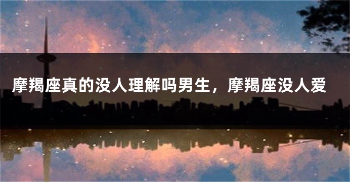 摩羯座真的没人理解吗男生，摩羯座没人爱