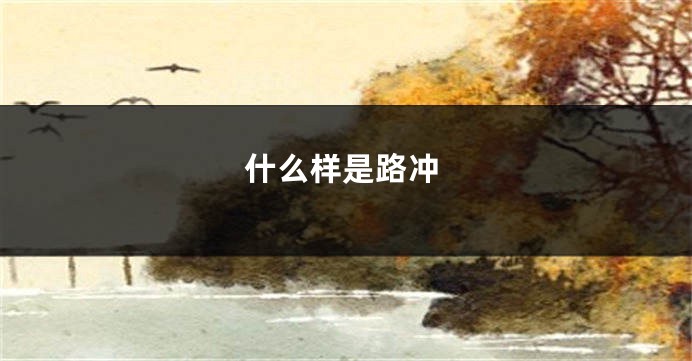 什么样是路冲