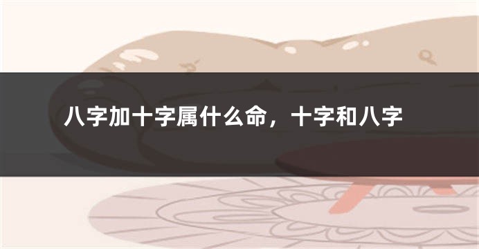八字加十字属什么命，十字和八字