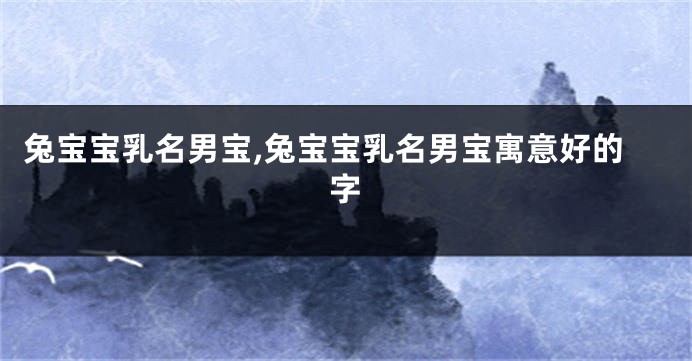 兔宝宝乳名男宝,兔宝宝乳名男宝寓意好的字
