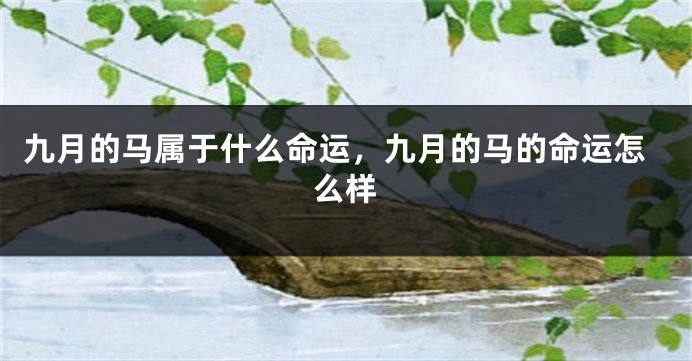 九月的马属于什么命运，九月的马的命运怎么样