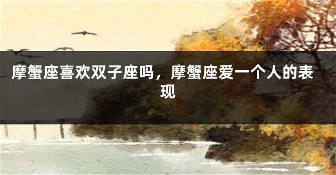 摩蟹座喜欢双子座吗，摩蟹座爱一个人的表现
