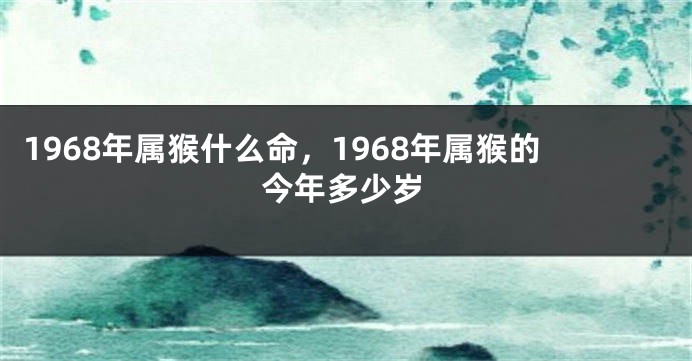 1968年属猴什么命，1968年属猴的今年多少岁