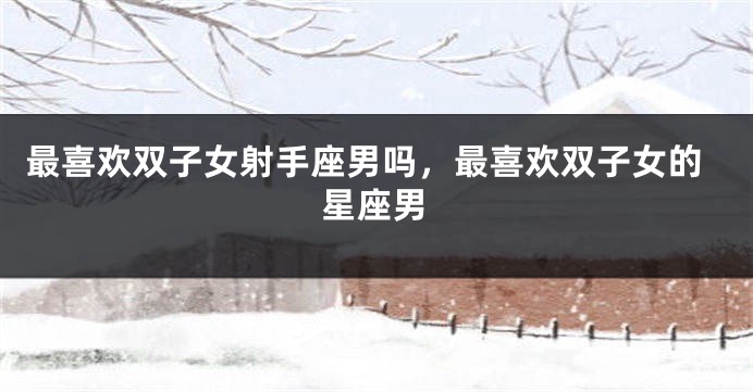 最喜欢双子女射手座男吗,最喜欢双子女的星座男