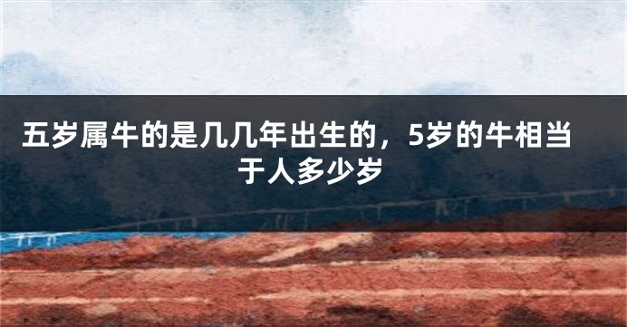五岁属牛的是几几年出生的，5岁的牛相当于人多少岁