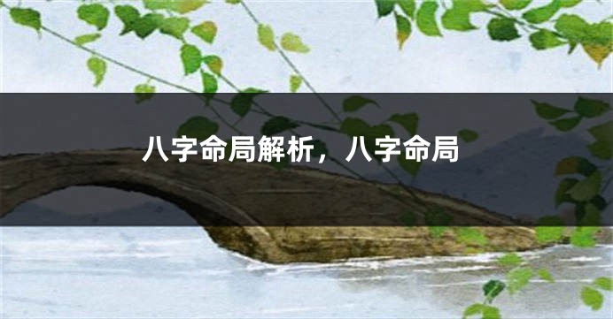 八字命局解析，八字命局