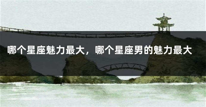 哪个星座魅力最大，哪个星座男的魅力最大