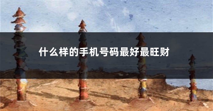 什么样的手机号码最好最旺财