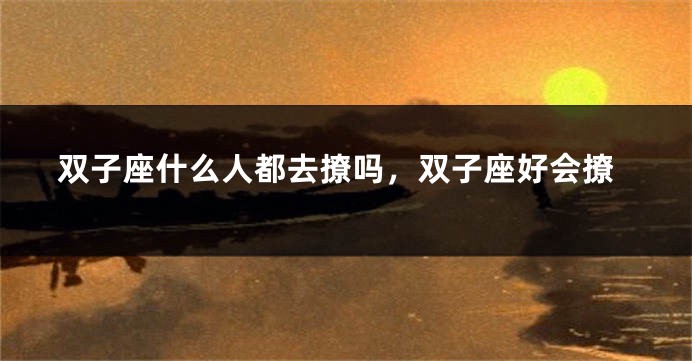 双子座什么人都去撩吗，双子座好会撩