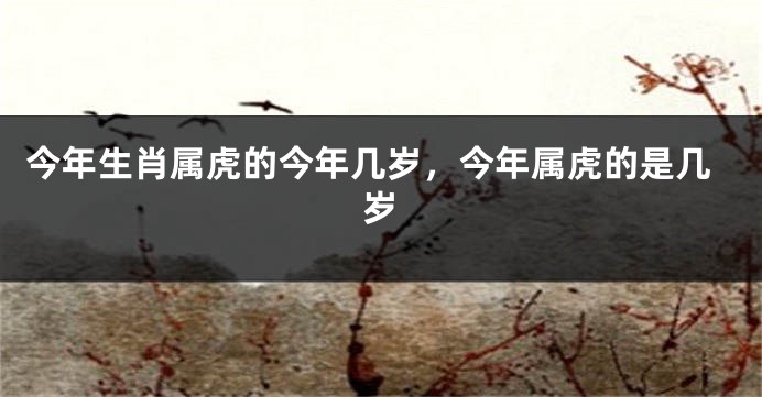 今年生肖属虎的今年几岁，今年属虎的是几岁