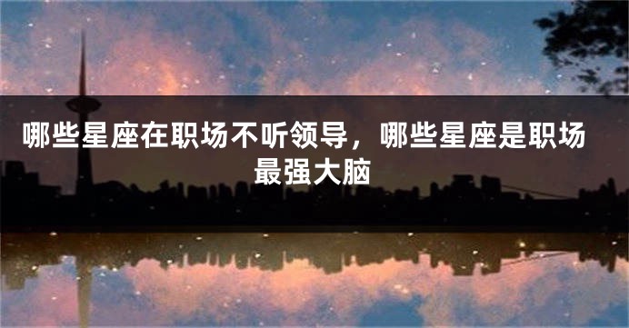 哪些星座在职场不听领导，哪些星座是职场最强大脑