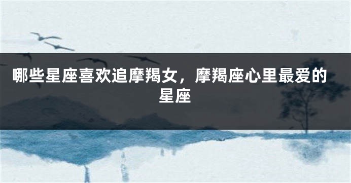 哪些星座喜欢追摩羯女，摩羯座心里最爱的星座
