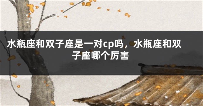 水瓶座和双子座是一对cp吗，水瓶座和双子座哪个厉害