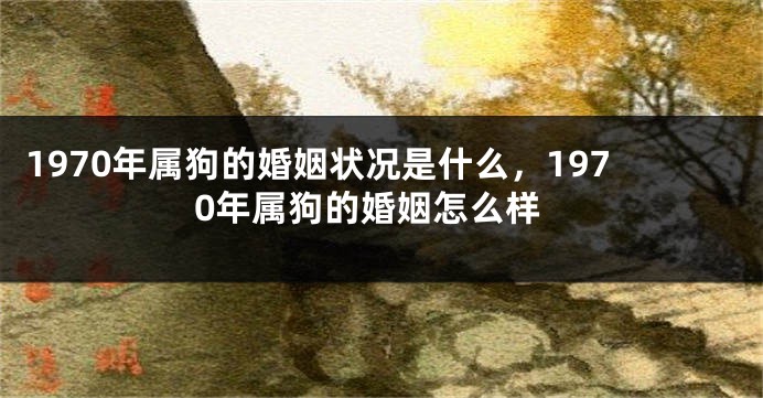 1970年属狗的婚姻状况是什么，1970年属狗的婚姻怎么样