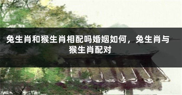 兔生肖和猴生肖相配吗婚姻如何，兔生肖与猴生肖配对