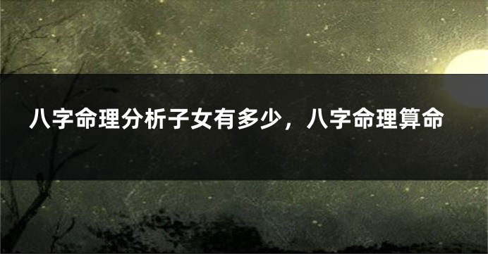 八字命理分析子女有多少，八字命理算命