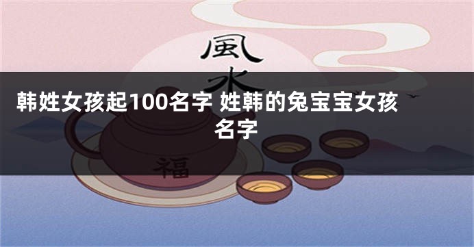 韩姓女孩起100名字 姓韩的兔宝宝女孩名字