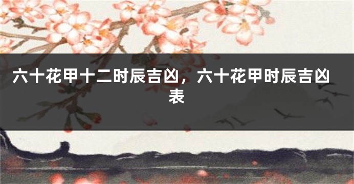 六十花甲十二时辰吉凶，六十花甲时辰吉凶表