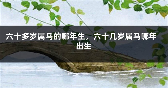 六十多岁属马的哪年生，六十几岁属马哪年出生