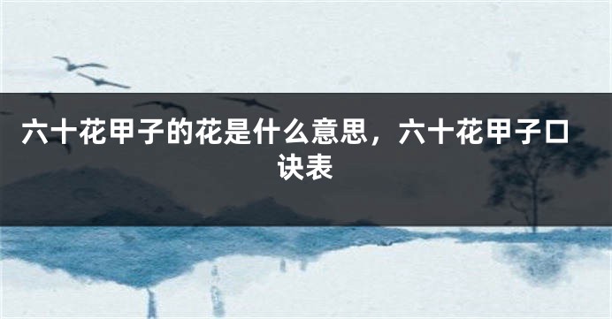 六十花甲子的花是什么意思，六十花甲子口诀表