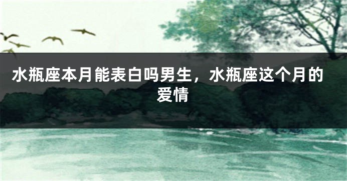 水瓶座本月能表白吗男生，水瓶座这个月的爱情