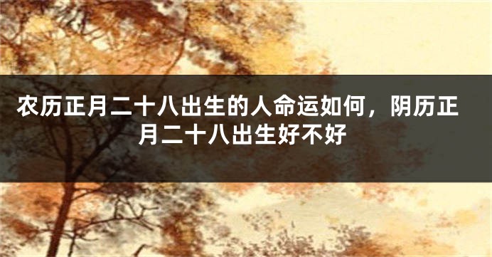 农历正月二十八出生的人命运如何，阴历正月二十八出生好不好