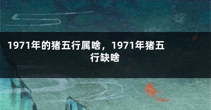 1971年的猪五行属啥，1971年猪五行缺啥
