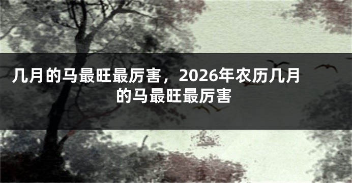 几月的马最旺最厉害，2026年农历几月的马最旺最厉害
