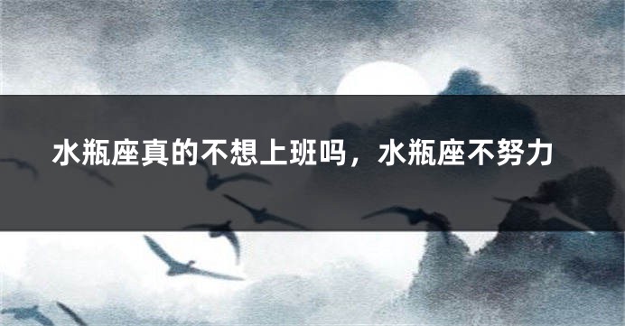 水瓶座真的不想上班吗，水瓶座不努力