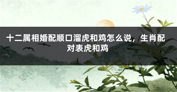 十二属相婚配顺口溜虎和鸡怎么说，生肖配对表虎和鸡
