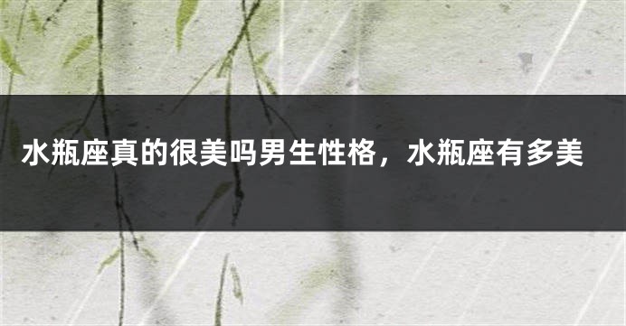 水瓶座真的很美吗男生性格，水瓶座有多美