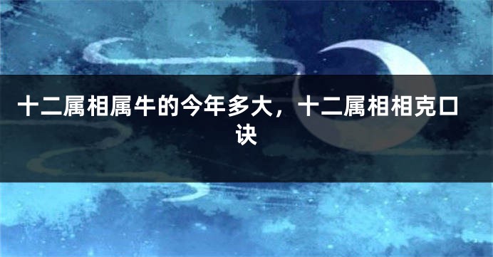 十二属相属牛的今年多大，十二属相相克口诀
