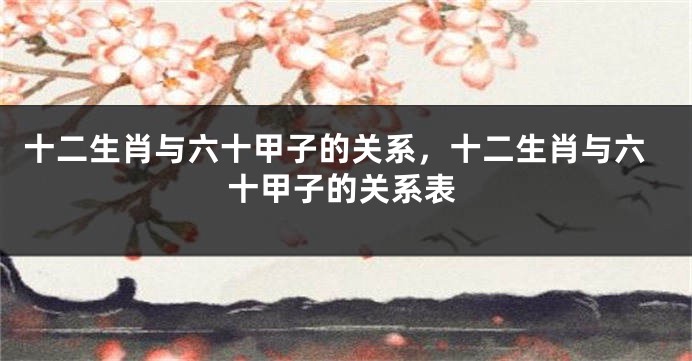 十二生肖与六十甲子的关系，十二生肖与六十甲子的关系表
