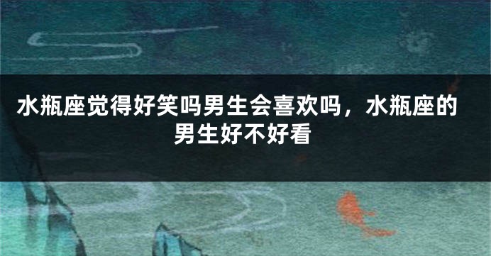 水瓶座觉得好笑吗男生会喜欢吗，水瓶座的男生好不好看